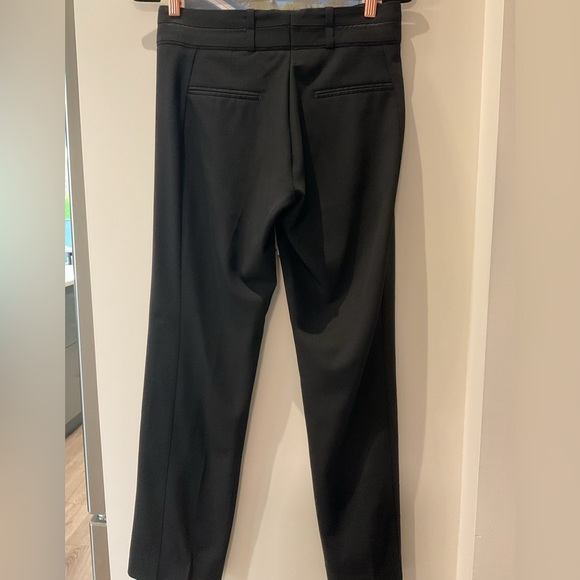 Cambio Elegant Black Wool Trouser  Pants with Satin trim. - Picture 4 of 11